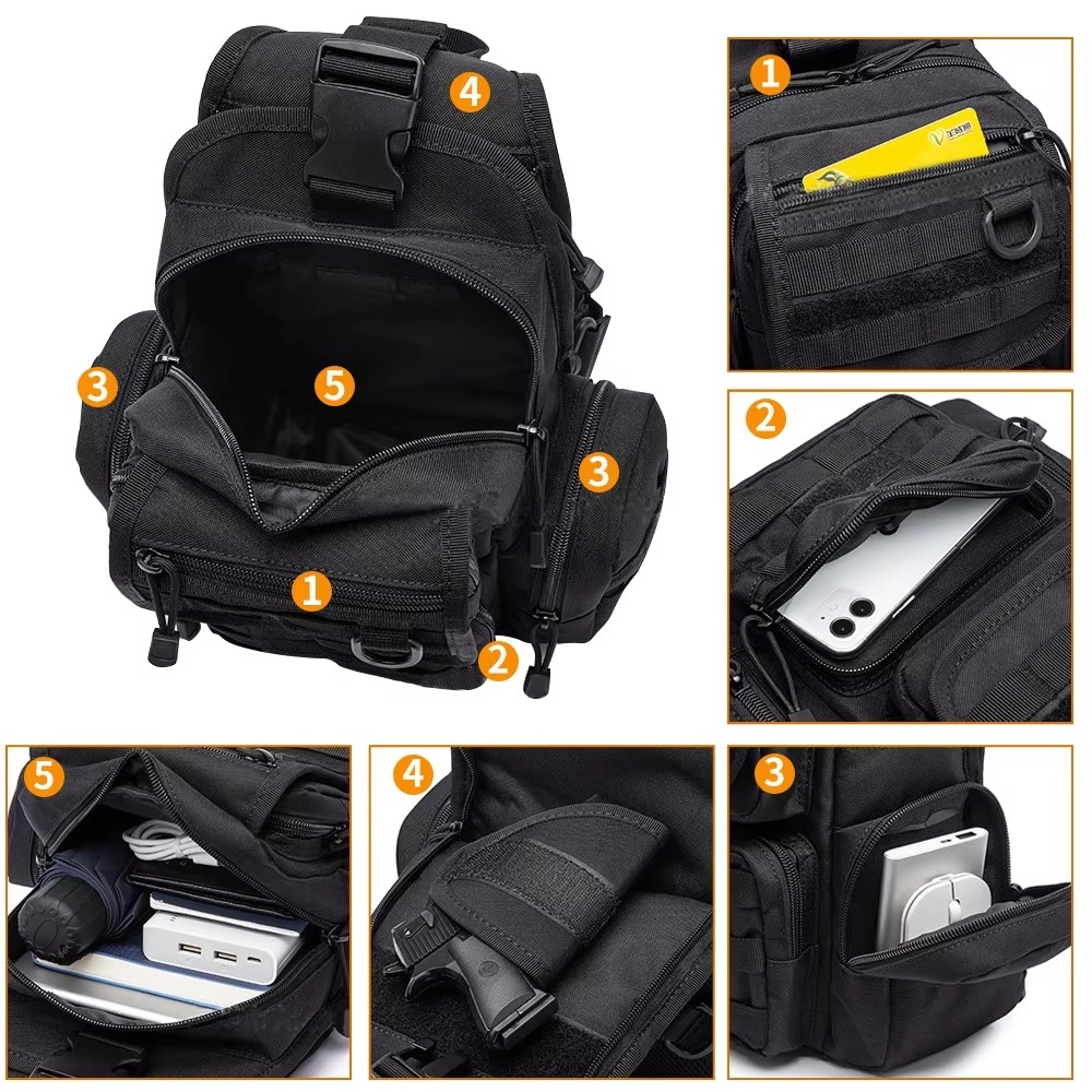 Borsa tattica per pistola, bor - Edc Concealed Carry Sling Bag recensione e prezzo
